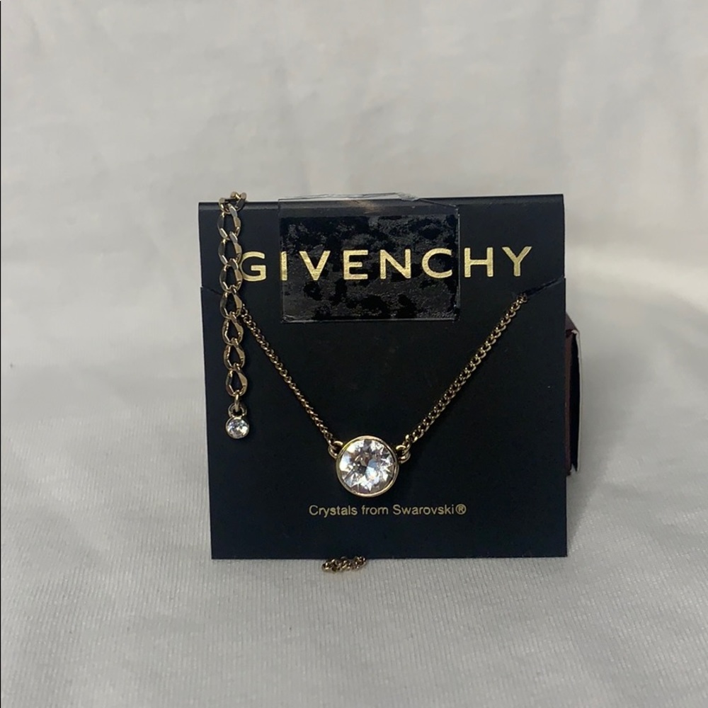GIVENCHY SAWROVSKI CRYSTAL 10K GOLD NECKLACE